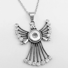 12mm Angel love Snap button jewelry Pendant women girls Necklace XH252