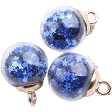 10pcs Clear Star Christmas Baubles Colorful Glitter Glass Christmas Bauble for Christmas Tree Decorations, Dark Blue