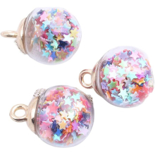10pcs Clear Star Christmas Baubles Colorful Glitter Glass Christmas Bauble for Christmas Tree Decorations, Multicolor