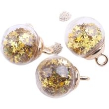 10pcs Clear Star Christmas Baubles Colorful Glitter Glass Christmas Bauble for Christmas Tree Decorations, Gold