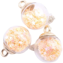 10pcs Christmas Balls, Transparent Colorful Star Shaped Glass Glitter Baubles, Christmas Bauble for Christmas Tree Decorations, Apricot