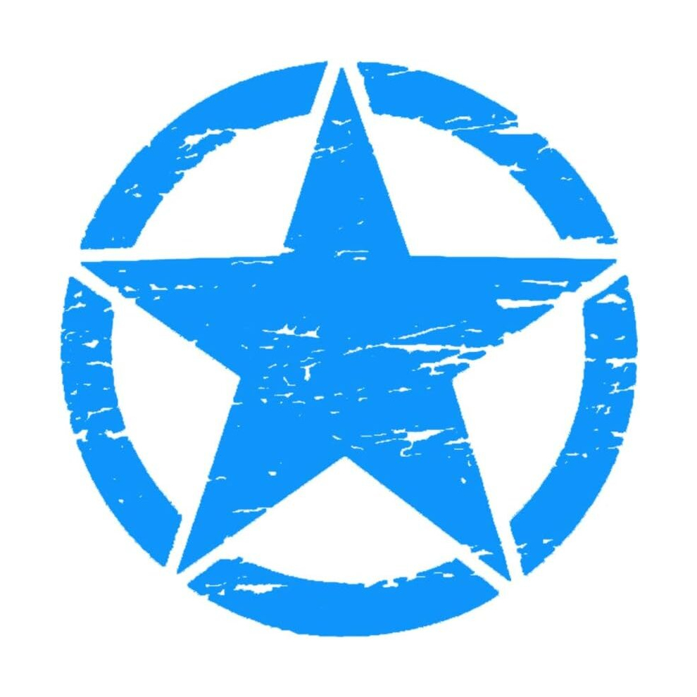 50Cm Big Stickers On Cars Army Star Distressed Decal For Jeep Sticker Large Vinyl Military Hood Body Graphic Fits Most Vehicles - Blue 7770197815420