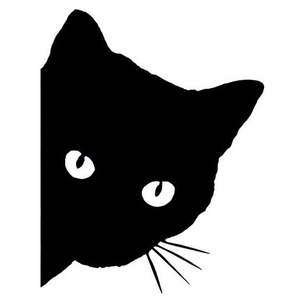 Styling Cat Peeking Personalized Reflective Car Decal Auto Truck Vehicle Motorcycle Decal ( Cat) Black 7770197815475