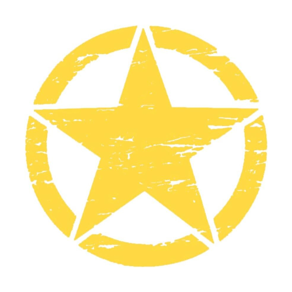 50Cm Big Stickers On Cars Army Star Distressed Decal For Jeep Sticker Large Vinyl Military Hood Body Graphic Fits Most Vehicles - Yellow 7770197815390