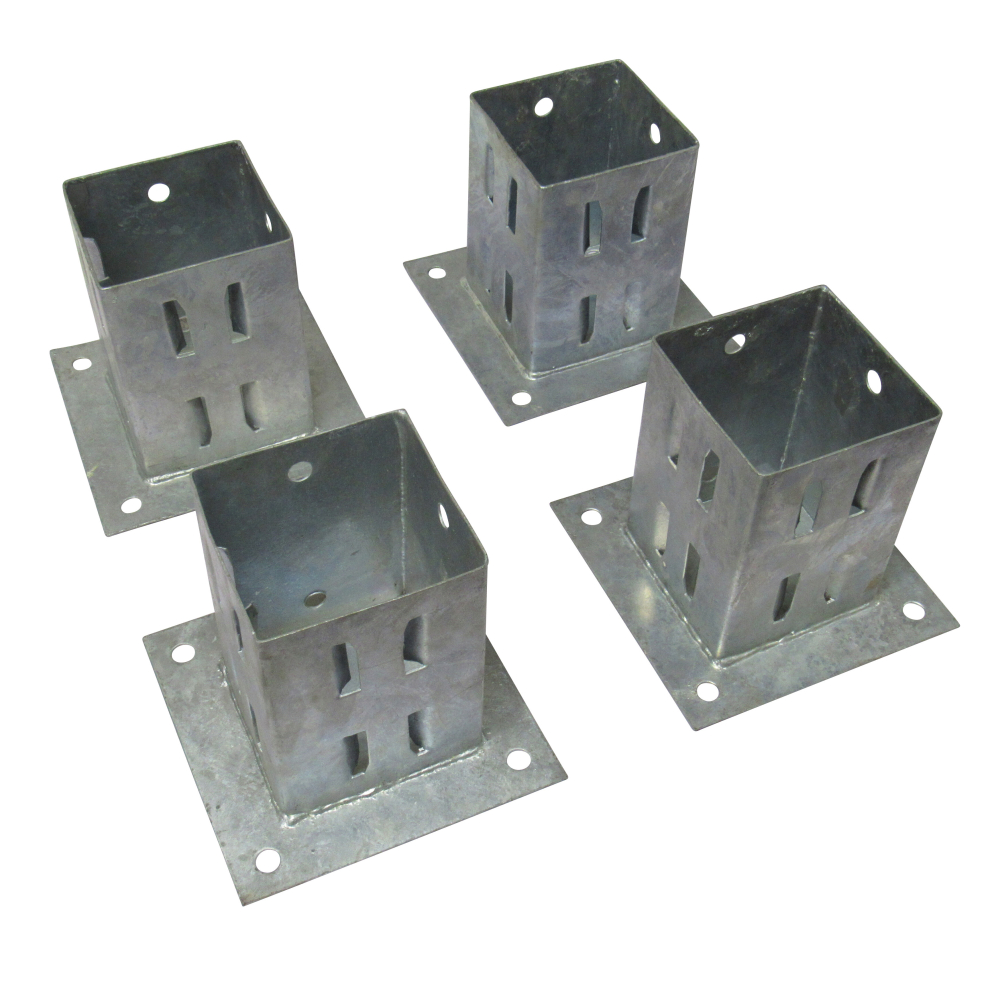 (100Mm (4 Inch), Pack Of 4) Galvanised Bolt Down Post Supports Wedge Grip 600988552326