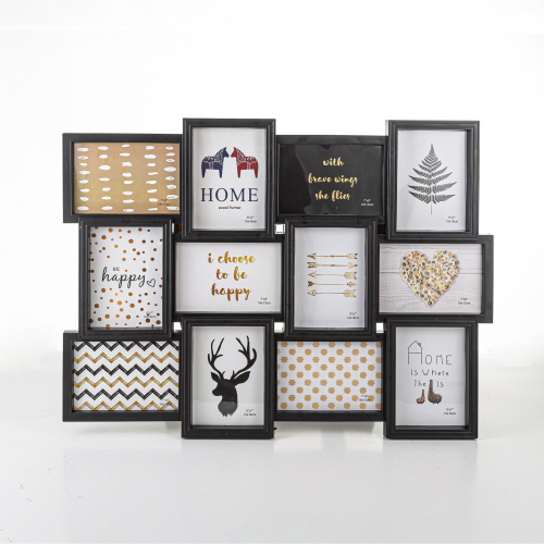 (12 Pictures - Black) Hampton&Stewart Multi Collage Picture Frame