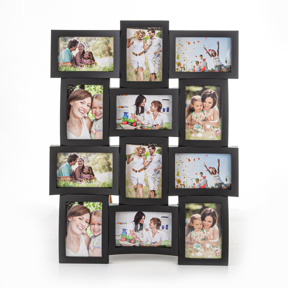 (12 Pictures Curved - Black) Hampton&Stewart Multi Collage Picture Frame