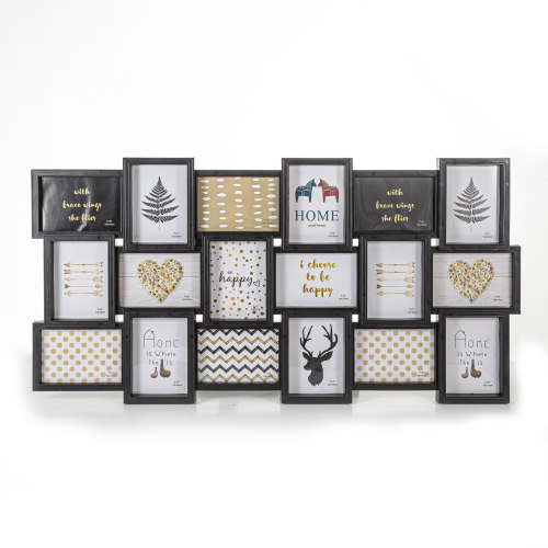 (18 Pictures - Black) Hampton&Stewart Multi Collage Picture Frame