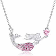 Fashionable Pendant Necklace Children Crystal Accessories Mermaid Unicorn Angel Jewelry