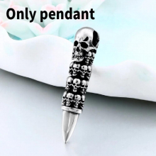 Beier 316L Stainless Steel Skull Wrap Bullet Necklace Pendant Punk Style Mens and Womens High Jewelry LLBP8-359P