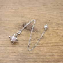 Merkabah Pendulums for Dowsing Natural Stone Round Bead Hexagram Divination Wicca Chakra Reiki Healing Crystal Chains,QC6009