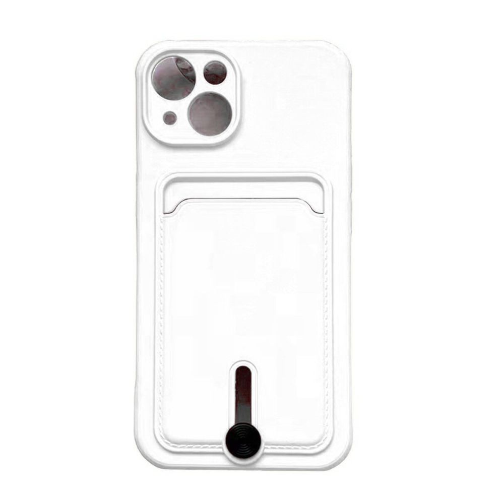 Silicone Card Holder Protection Case Compatible With Iphone 15 In White 9145584622864
