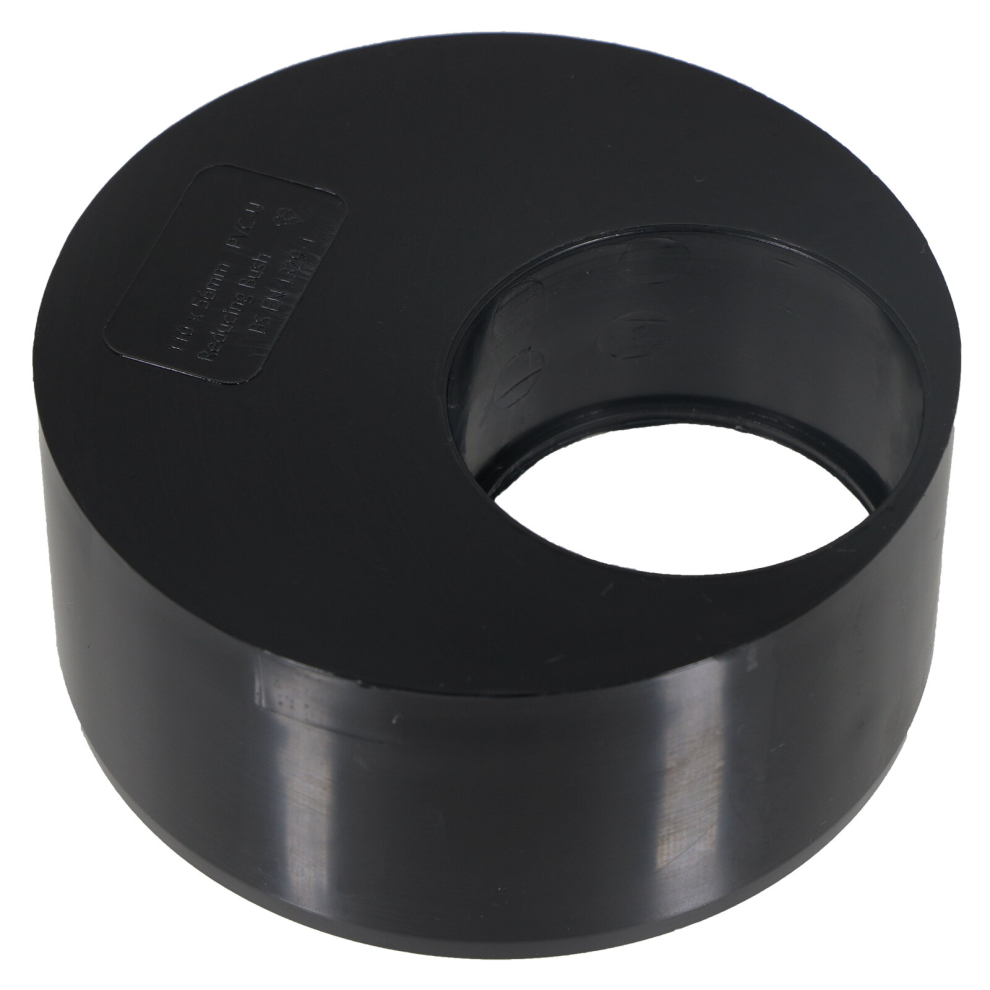 110mm to 56mm (50mm) Solvent Weld Soil System Waste Pipe Reducer Adaptor (Black)