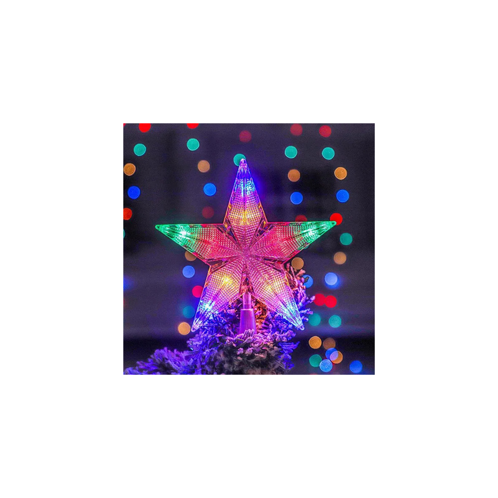 (Multicolor) Christmas Tree Star Fairy Light Topper Decoration