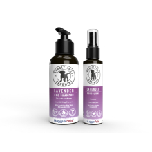 (Lavender) HugglePets Bubbly Tails Dog Shampoo and Deodorising Cologne Spray Set