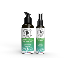 (Eucalyptus) HugglePets Bubbly Tails Dog Shampoo and Deodorising Cologne Spray Set