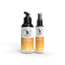 (Citrus) HugglePets Bubbly Tails Dog Shampoo and Deodorising Cologne Spray Set
