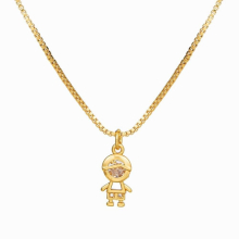 Boy Girl Kid Child Personalized Necklace Copper Chain Cubic Zircon Boy Girl Pendant Gift For Women Man Jewelry