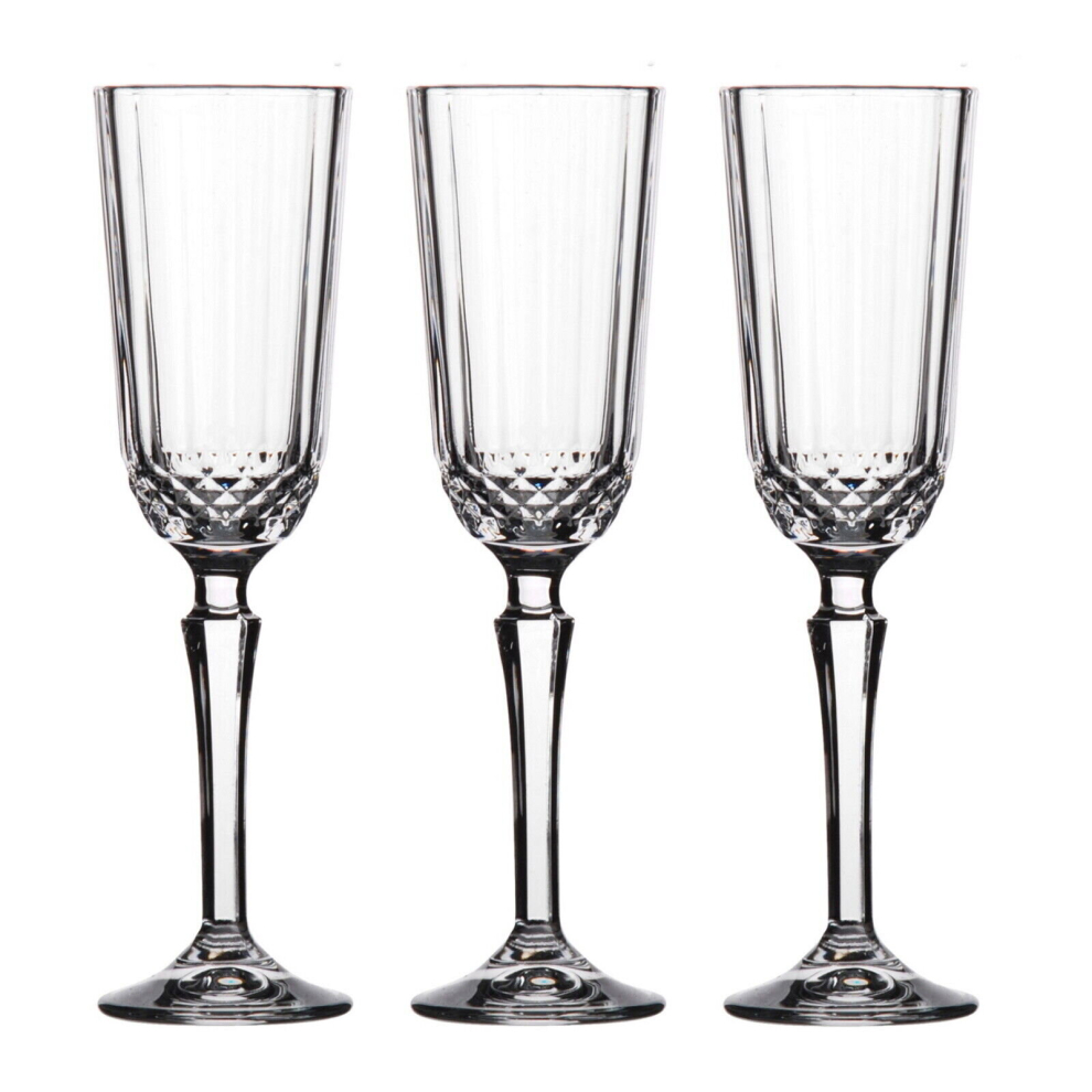 Champagne Flutes Prosecco Glasses Sparkling Wine Glass 3 120ml Clear