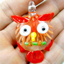 50*30MM Multi-Color Liuli Coloured Glaze Glass owl Pendant necklace LOOSE BEADS P58