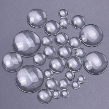 8/6/10/12/16/18/20/25/30/35mm Glass Round Clear Cabochons Flat Back Transparent For DIY Jewelry Making Pendant Bulk