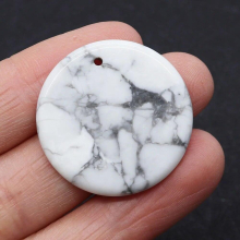 30mm Natural Stone Disc Pendant Crystal Quartz Agate Rose Stone Necklace Bracelet Jewelry Making DIY Gift Accessories for Girls