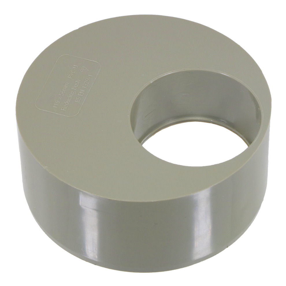 110mm to 56mm (50mm) Solvent Weld Soil System Waste Pipe Reducer Adaptor (Olive Grey)