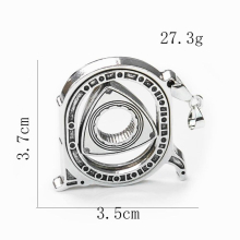 Metal Wankel Engine Rotatable Pendant Triangular Piston Rotary Engine Keychain Steam Punk DIY Necklace Man Boy Jewelry Accessory