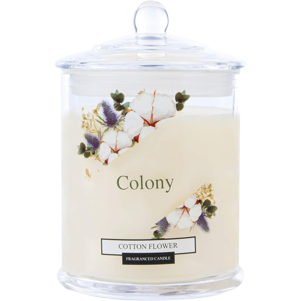 Wax Lyrical Colony Glass Jar Candle Large Cotton Flower 84 Hours Burn Time