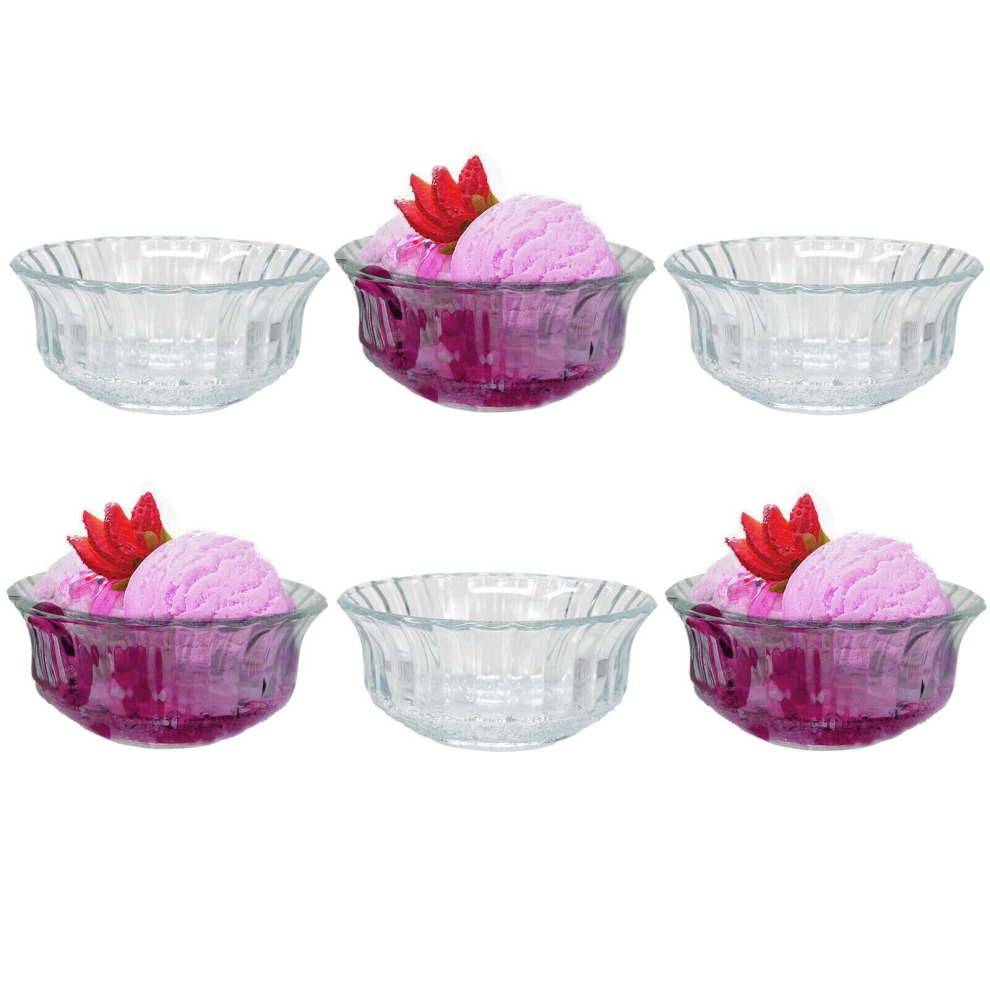 Glass Dessert Bowls Ice Cream 6pc Cocktail Appetizer Glasses Serving