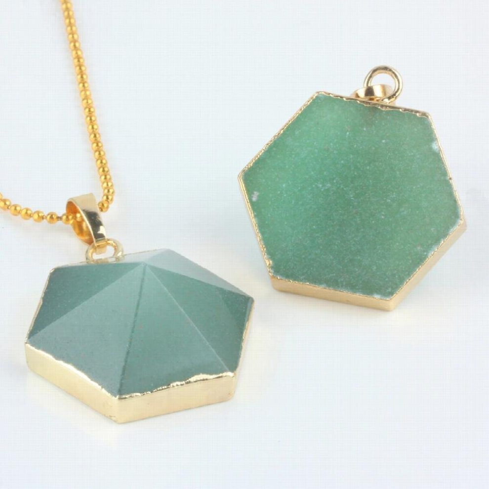 Hexagon Pointed Cone Stone Crystal Healing Chakra Pendant Fit Women Jewelry Necklace-image-OPC-PCW5DJ8-NEW