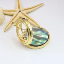 The Five-pointed Star Abalone Seashells Natural Sea Shells Pendant Alloy Girl Jewelry Making Women DIY Decorative