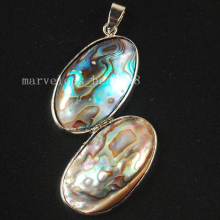 30x50mm Jewelry Zealand Ablone Shell Art Oval Pendant Bead MC3676