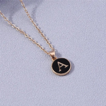 Womens Jewelry Name Initials 26 Letters Pendant Necklace Enamel A-Z Alphabet Necklaces Girls Birthday Jewelry Accessories