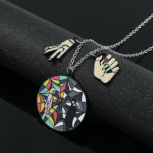 Wednesday Addams Necklace Birthday Party Decoracion Pendant Jewelry Bonus Holiday Gift Cosplay Props