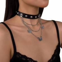 Punk Choker Collar Necklace Pu Leather Goth Rivets Choker Necklace Pendientes Party Club Sexy Gothic Femme Jewelry R7RF