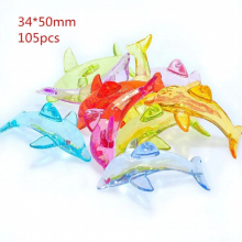 DIY Jewelry Findings 105pcs 34*50mm Girls Chunky Bubblegum Necklace Pendants Acrylic Dolphin Charms Ornaments Accessories