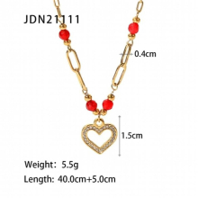 Youthway Metal Texture Stainless Steel Pendant Necklace Delicate Jewelry 18K PVD Plated Waterproof