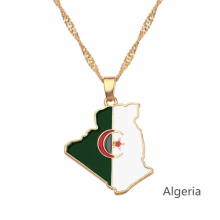 10pcs/lot National Flag Map Pendant Necklace Jamaica North America South Africa Nigeria Egypt Jewelry Women Kids