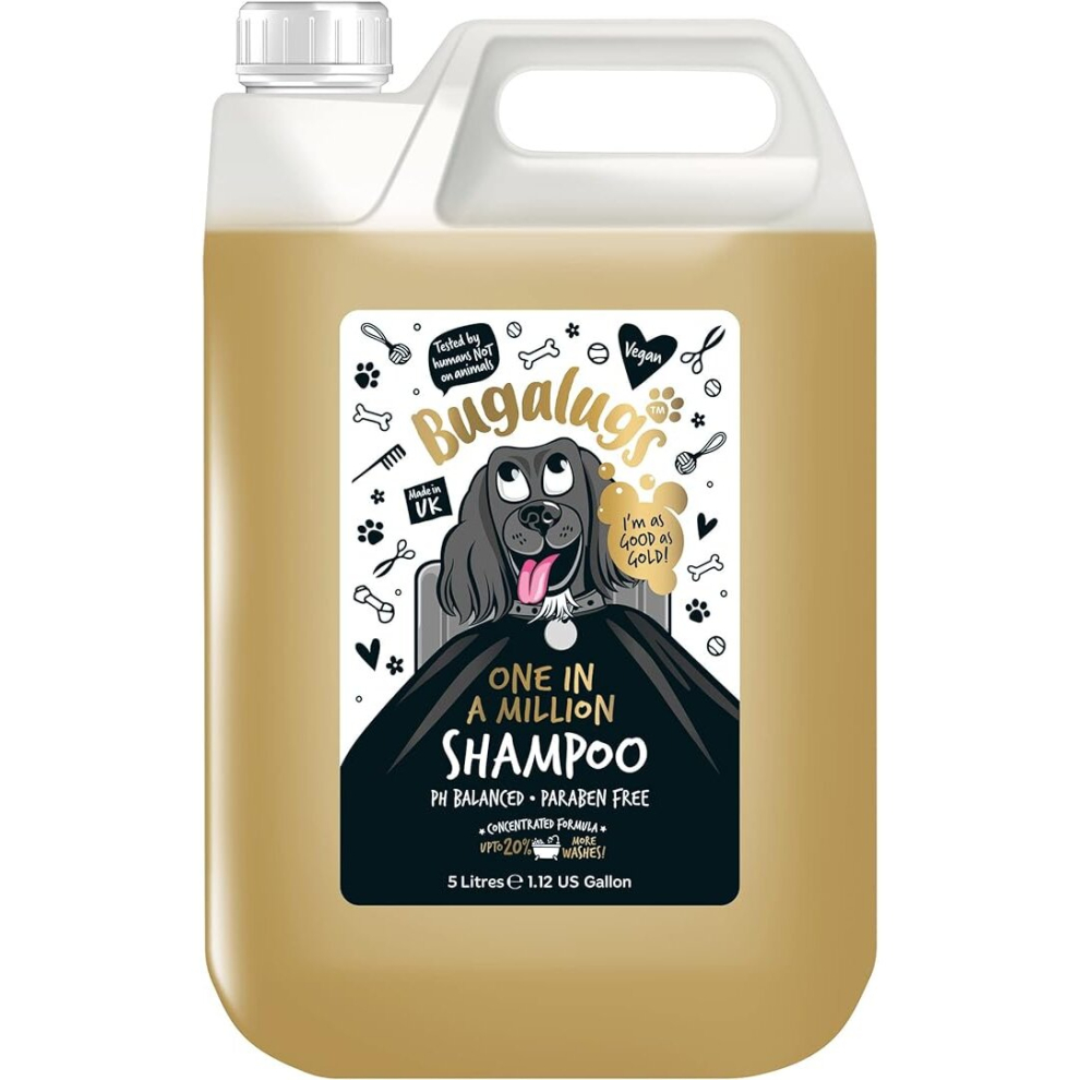 Dog Shampoo with a Distinctive One in a million Fragrance by Bugalugs - Natural dog grooming products for smelly dogs with fragrance (5 Litre)