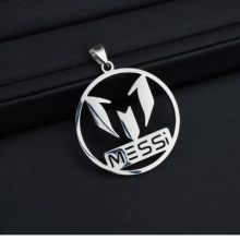 Messi Stainless Steel Necklace Football Soccer Star Messi Pendant Clavicle Necklace Charming Jewelry for Boyfriend