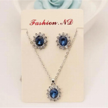 set The High-grade Navy Suit, Royal Princess Same Paragraph Gemstones Necklace Set