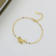 Womens Butterfly Charm Bracelet 925 Silver Jewelry 18K Plated Butterfly Bracelet Women
