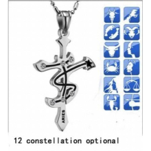 20pcs/lot charm constellation cross pendant necklace men jewelry hot