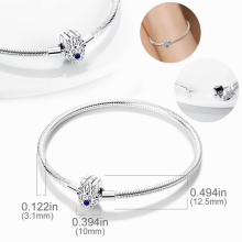 Bracelet 925 Sterling Silver Heart Chain Charm Bracelet for Women Fit Charm DIY Making Jewelry Silver Gift