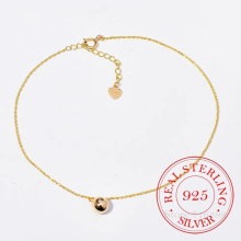 S925 Sterling Silver Female Ball Leg Bracelet 14K Plated Anklet Bracelets For Women Girls Fine Jewelry Wedding Party Gift