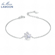 Charm Bracelet For Women Paw 100% Natural Heart Clear Quartz 925 Sterling Silver S925 Fine Jewelry MBHI054