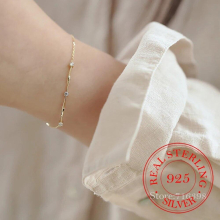 S925 Sterling Silver Female Charm Bracelet Homme14K Round Crytal Bracelets For Women Girls Fine Jewelry Wedding Gift