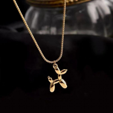 316L Stainless Steel Style Balloon Dog Golden Pendant Necklace Sweet Funny Clavicle Chain Unique Girl Birthday Gift