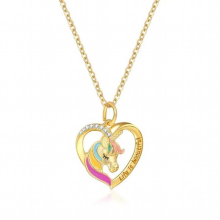 Girls horse unicorn Pendant Necklace for Women Children Colorful Crystal Cartoon Animal Necklaces Jewelry